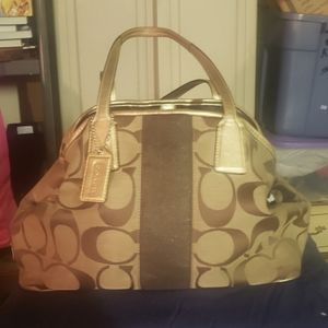 Coach F13533 Signature Stripe Handbag